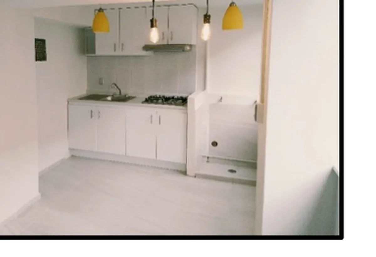 Cocina terminada de departamento en Tlatelolco